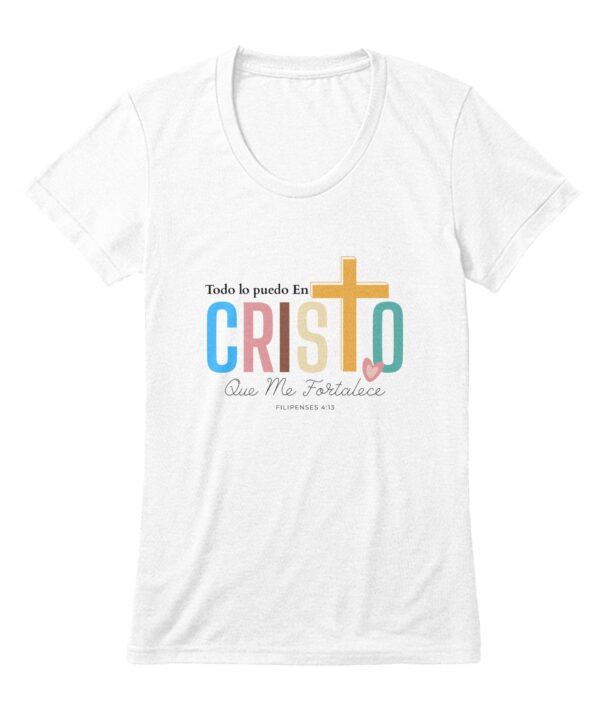 Todo lo Puedo en Cristo | T-shirt Cuello V Mujer