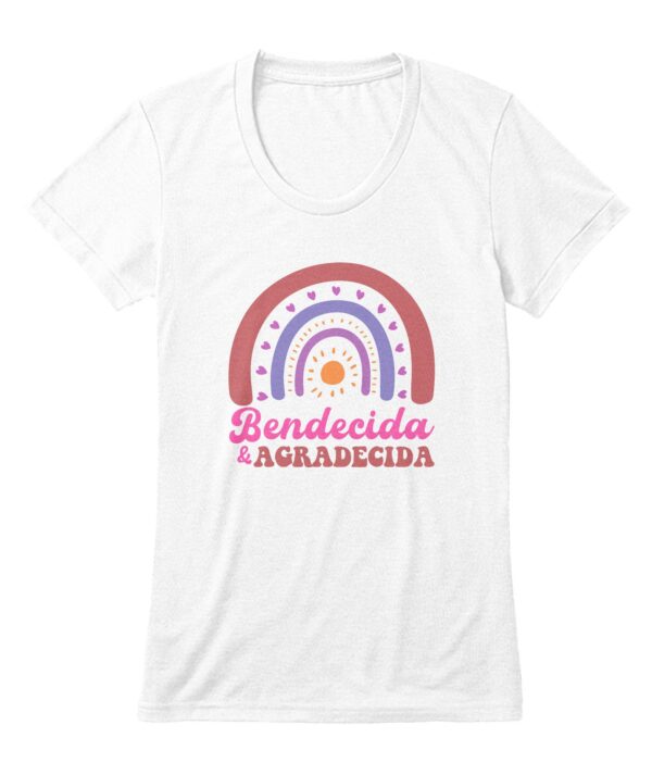 Bendecida y Agradecida | T-shirt Cuello V Mujer