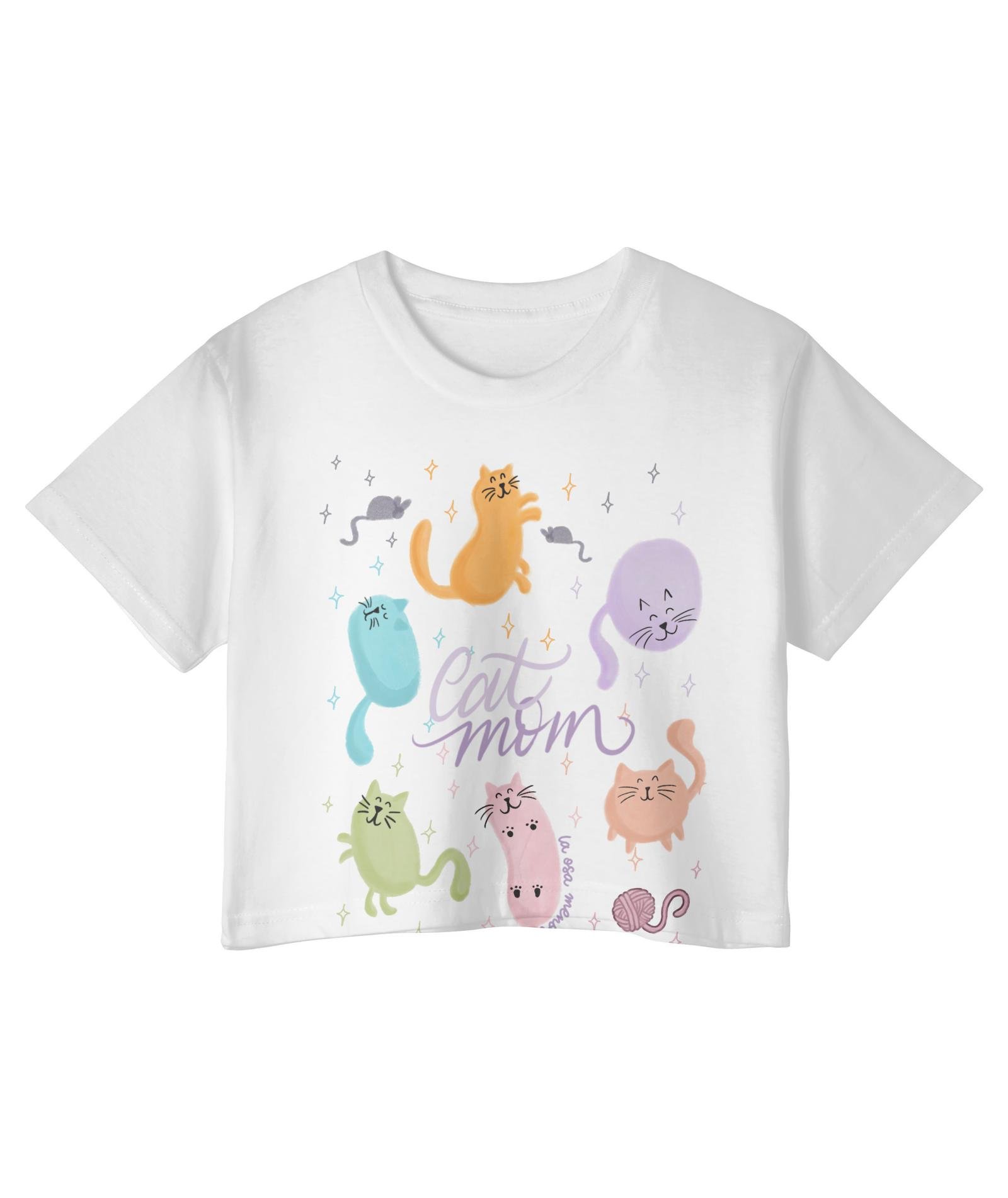 Cat mom crop top