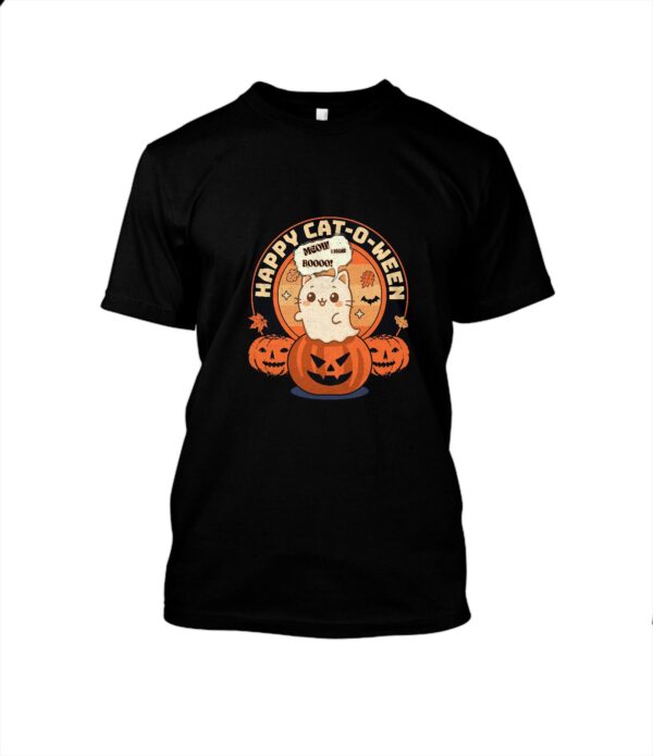 Gatito Fantasma Cat -o-ween T-Shirt Cuello redondo Unisex