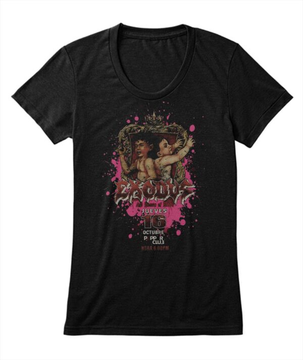 T-shirt Cuello V Mujer Splatter Rosa