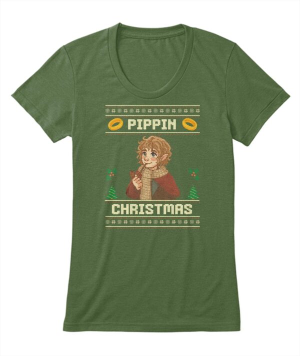 Pippin Christmas Ugly Sweater T-shirt Cuello V Mujer